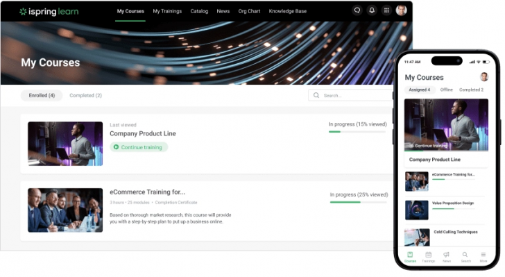 โซลูชันจัดการคอร์สเรียนออนไลน์ iSpring Learn