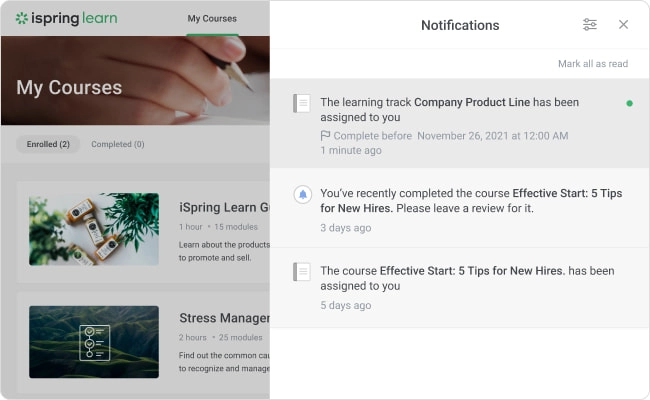 โซลูชันจัดการคอร์สเรียนออนไลน์ iSpring Learn