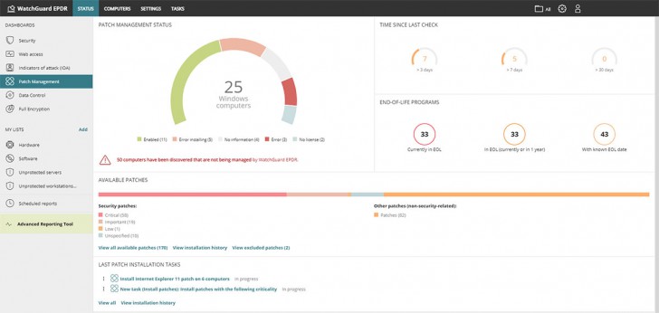 โปรแกรมดูแลความปลอดภัยไอที สำหรับธุรกิจ จัดการอัปเดตแพตช์ WatchGuard Patch Management