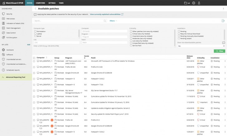 โปรแกรมดูแลความปลอดภัยไอที สำหรับธุรกิจ จัดการอัปเดตแพตช์ WatchGuard Patch Management
