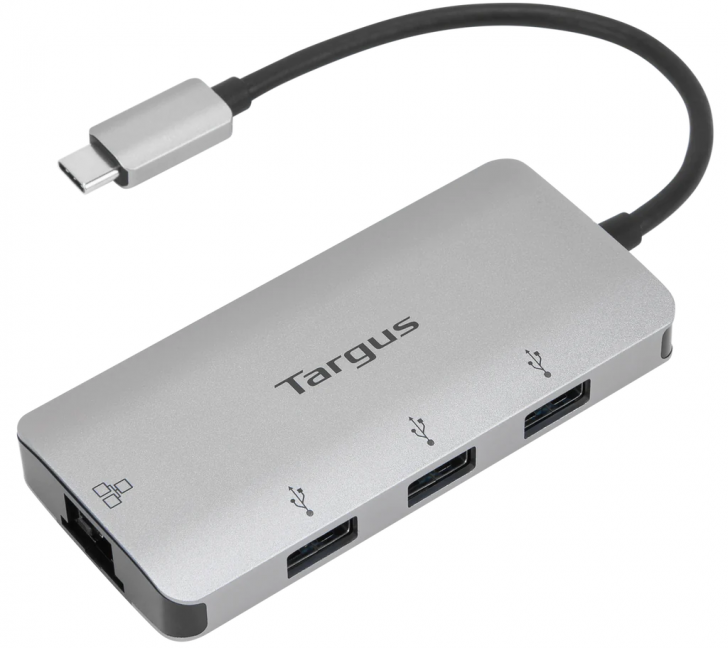 อุปกรณ์เพิ่มช่อง USB และพอร์ตเชื่อมต่อเครือข่าย Targus USB-C Multi-Port Hub with Ethernet Adapter