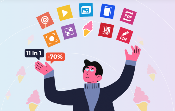 ชุดโปรแกรมสุดคุ้มจัดการเอกสาร PDF ตัดต่อวิดีโอ จับภาพหน้าจอ จัดการรูป Icecream Apps PRO : 11-in-1