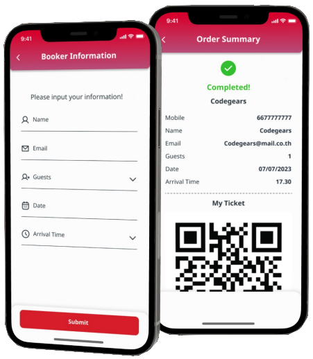 ระบบการจองคิวออนไลน์สำหรับธุรกิจ Booking Engine by CodeGears