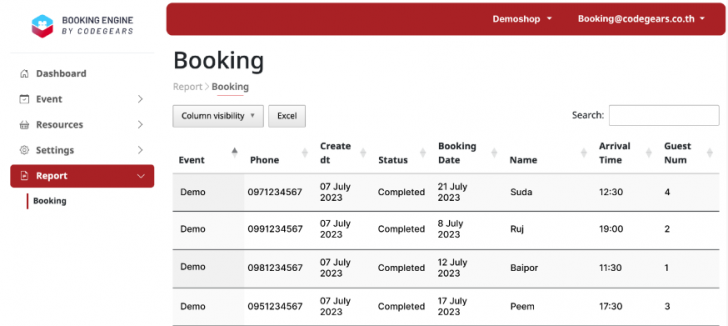 ระบบการจองคิวออนไลน์สำหรับธุรกิจ Booking Engine by CodeGears