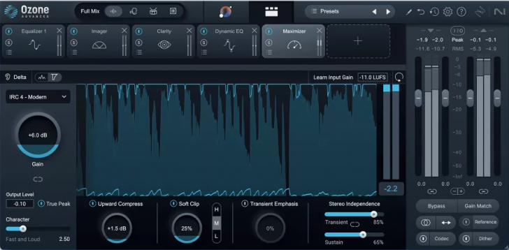 โปรแกรมทำต้นฉบับเสียง ต้นฉบับเพลง รุ่นระดับสูง iZotope Ozone 11 Advanced