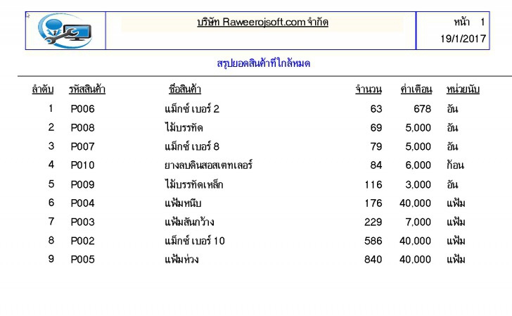 โปรแกรมจัดการคลังสินค้า รุ่นย้ายเครื่องได้ Easy Stock 2013 with HardLock Device