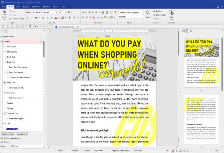 โปรแกรมพิมพ์งาน Ashampoo Write