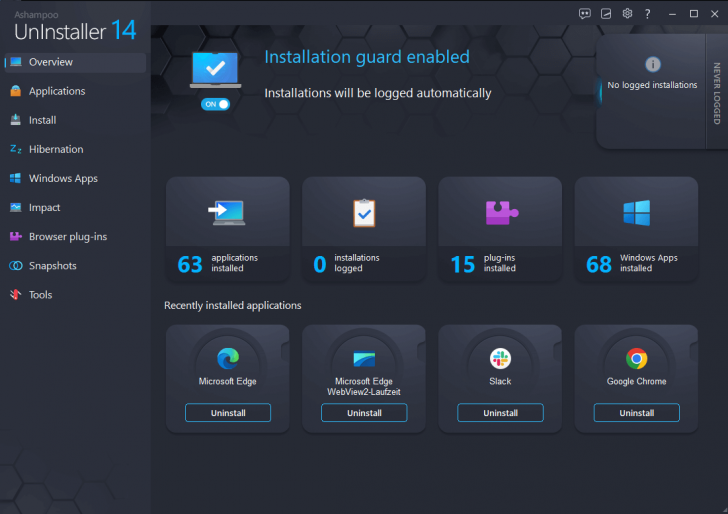 โปรแกรมลบโปรแกรม Ashampoo UnInstaller 14