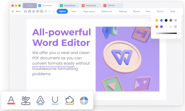 ชุดโปรแกรมเอกสาร รุ่นระดับสูง ราคาถูก WPS Office for Business - Lifetime License