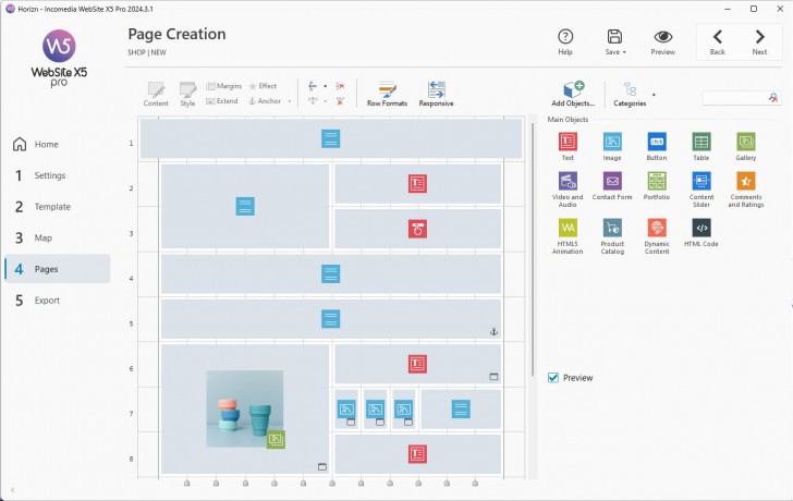 โปรแกรมสร้างเว็บเพจ รุ่นมาตรฐาน WebSite X5 Evo
