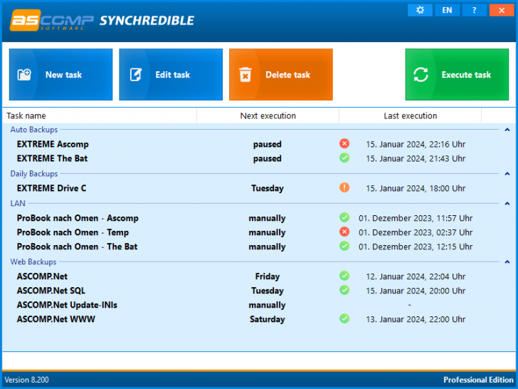 โปรแกรมเก็บสำรองไฟล์สำคัญ Synchredible Professional