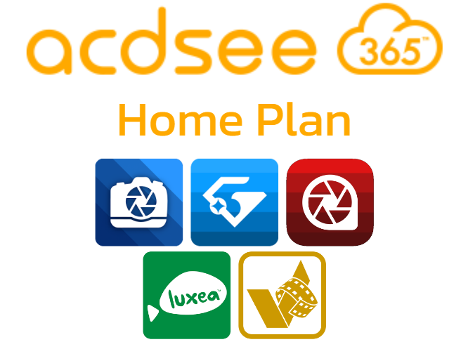 ชุดโปรแกรมแต่งรูป ตัดต่อวิดีโอ แปลงไฟล์วิดีโอ รุ่นใช้งานในครอบครัว ACDSee 365 Home Plan