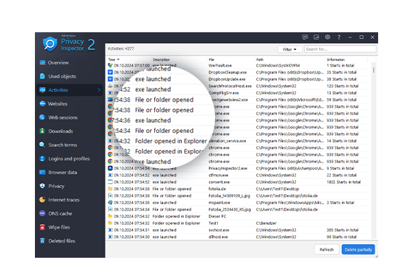 โปรแกรมติดตามการใช้งาน PC และปกป้องความเป็นส่วนตัวข้อมูล Ashampoo Privacy Inspector 2