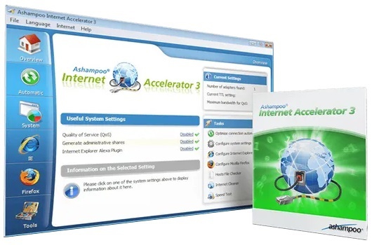 โปรแกรมเร่งความเร็วอินเทอร์เน็ต Ashampoo Internet Accelerator 3