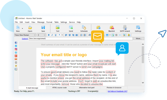โปรแกรมส่งอีเมลจำนวนมาก ทำการตลาดผ่านอีเมล Atomic Mail Sender