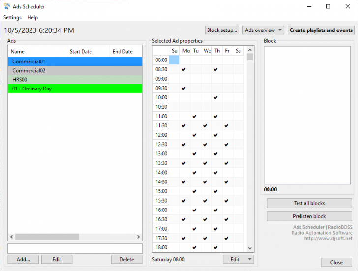 โปรแกรมจัดรายการวิทยุ ดีเจออนไลน์ รุ่นระดับสูง RadioBOSS Advanced