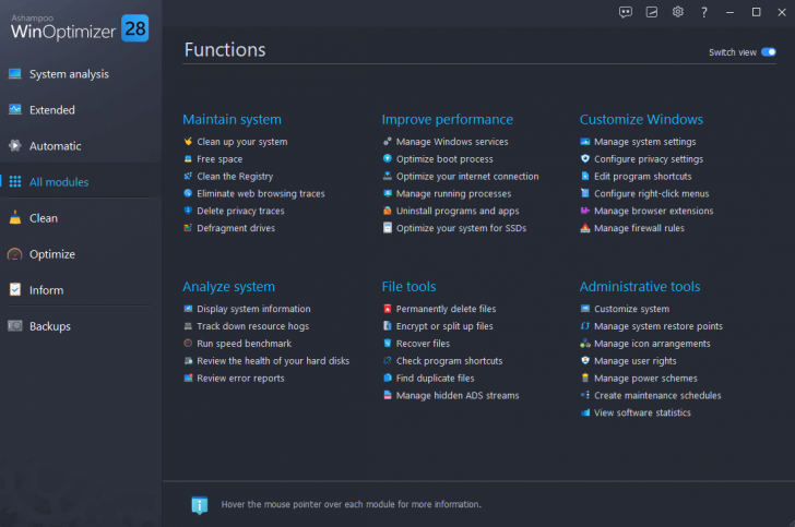 โปรแกรมเพิ่มประสิทธิภาพคอมพิวเตอร์ Ashampoo WinOptimizer 28