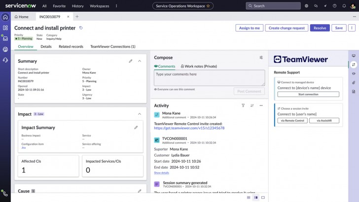 ส่วนเสริม AI สรุปเคส Support ช่วยวินิจฉัยปัญหา TeamViewer Intelligence