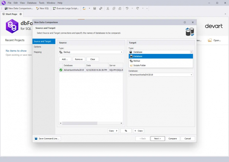 รวมชุดโปรแกรมเปรียบเทียบข้อมูล และเปรียบเทียบโครงสร้างฐานข้อมูล Devart dbForge Compare Bundle for SQL Server