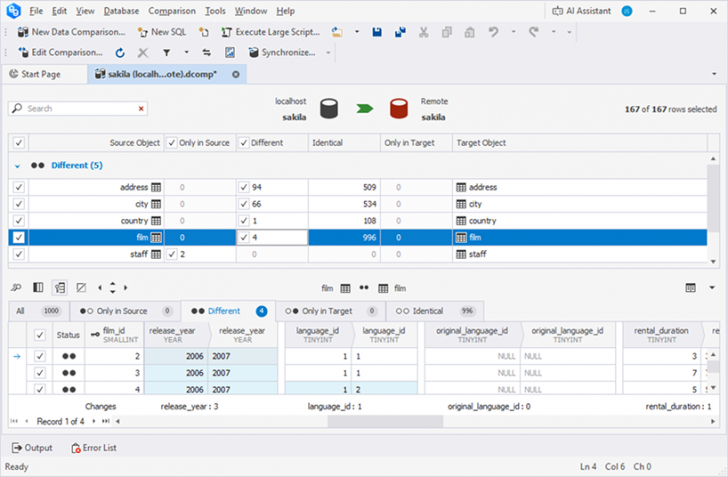 รวมชุดโปรแกรมเปรียบเทียบข้อมูล และเปรียบเทียบโครงสร้างฐานข้อมูล Devart dbForge Compare Bundle for MySQL Standard