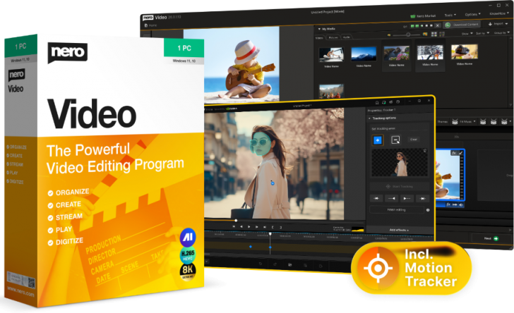 โปรแกรมตัดต่อวิดีโอ Nero Video 2026