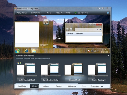 โปรแกรมปรับแต่งวินโดวส์ WindowBlinds