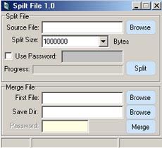 โปรแกรม แบ่งไฟล์ (Split & Merge File) โปรแกรม แบ่งไฟล์ (Split & Merge File)