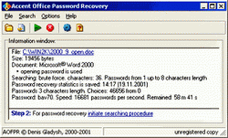 Accent Excel Password Recovery