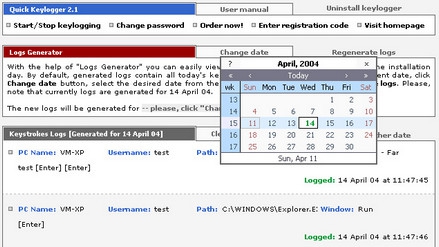 WideStep Free Quick Keylogger (โปรแกรม บันทึกทุกครั้งเมื่อมี การพิมพ์ บนเครื่องของคุณ)