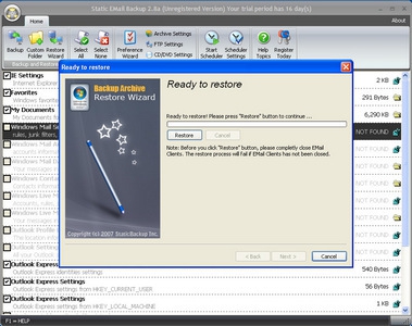 Static Outlook Express Backup