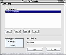 Peace File Protector (โปรแกรมเข้ารหัสไฟล์) Peace File Protector (โปรแกรมเข้ารหัสไฟล์)