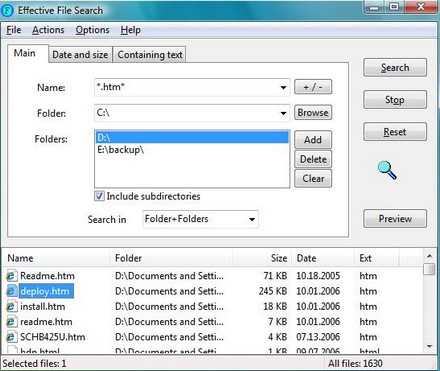 Effective File Search (โปรแกรม ช่วยค้นหาไฟล์ ในเครื่องคอมฯ)