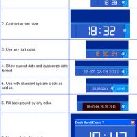Desk Band Clock-7 (โปรแกรม เปลี่ยนรูปแบบ นาฬิกา บน Taskbar ให้สวยงาม)