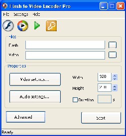 Flash to Video Encoder PRO (โปรแกรม แปลงภาพยนตร์เป็นไฟล์วิดีโอ)