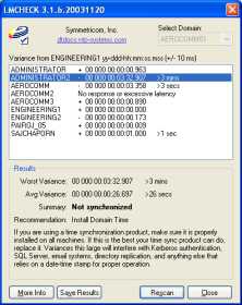 Network Time Scan: LM CHECK (โปรแกรม ตรวจสอบ ความคลาดเคลื่อนเวลา ในเครือข่าย)