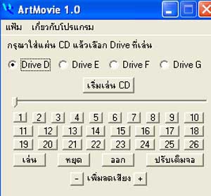 ArtMovie (โปรแกรมดูหนัง จาก CD หรือไฟล์หนัง ขนาดเล็ก) ArtMovie (โปรแกรมดูหนัง จาก CD หรือไฟล์หนัง ขนาดเล็ก)