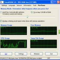 TweakRAM (โปรแกรมสำหรับจัดการกับหน่วยความจำ)