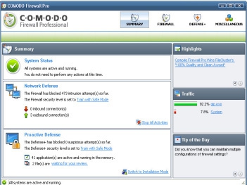 โปรแกรมป้องกันระบบเครือข่าย Comodo Firewall Free โปรแกรมป้องกันระบบเครือข่าย Comodo Firewall Free