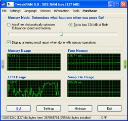 TweakRAM (โปรแกรมสำหรับจัดการกับหน่วยความจำ) TweakRAM (โปรแกรมสำหรับจัดการกับหน่วยความจำ)