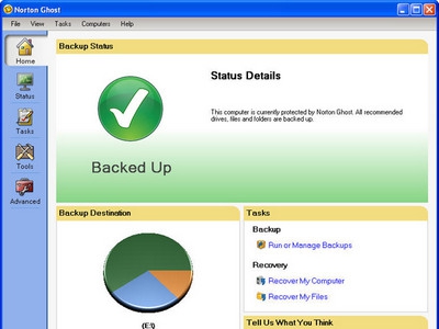 โปรแกรมสำรองข้อมูลไฟล์ Norton Ghost โปรแกรมสำรองข้อมูลไฟล์ Norton Ghost