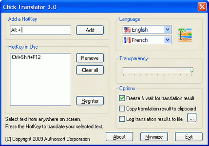 Click Translator (โปรแกรม สำหรับ แปลข้อความ)