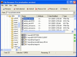 โปรแกรมเปลี่ยนชื่อไฟล์ File Renamer Pro