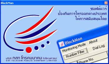 โปรแกรม ป้องกันการเรียกออก โทรศัพท์ระหว่างประเทศ จากการใช้งาน เครือข่ายอินเตอร์เน็ต (International Call Blocking Software during Internet Session - Block Man)