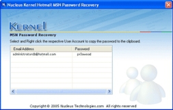 Kernel Hotmail MSN Password Recovery (โปรแกรม ช่วยกู้รหัสผ่าน ของ ฮอตเมลล์)
