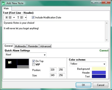 Dynamic Notes (โปรแกรมOrganizer ส่วนตัว สมุดโทรศัพท์ เวลานัดหมาย ฯลฯ)