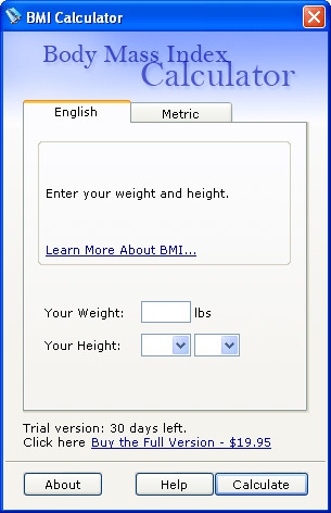 BMI Calculator (Body Mass Index)