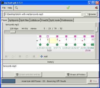 Mp3splt-gtk (โปรแกรมตัดเพลง mp3 และ ogg ชั้นเยี่ยม)