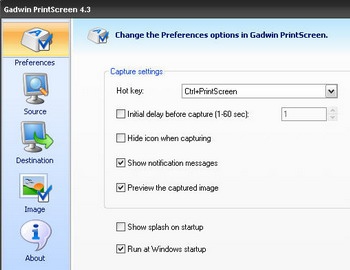 โปรแกรมจับภาพหน้าจอ Gadwin PrintScreen