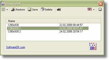 โปรแกรม จำตำแหน่ง Icon หน้าจอ DesktopOK