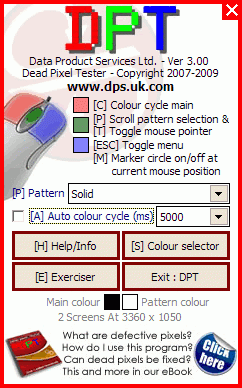 โปรแกรมทดสอบจอ Dead Pixel Tester